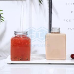 Chai nhựa pet đựng nước dáng vuông; dung tích 400ml - 600ml