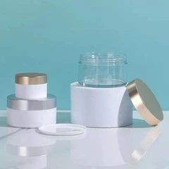 Hũ nhựa pet đựng kem dưỡng da nắp nhựa xi mạ ; dung tích 300ml - 1000ml